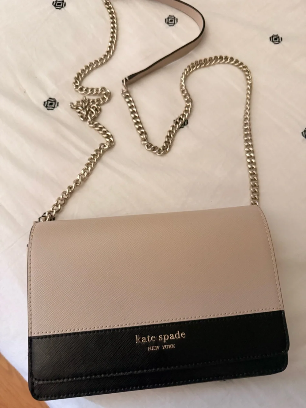 kate spade Blush and Black Two-Tone Chain Crossbody